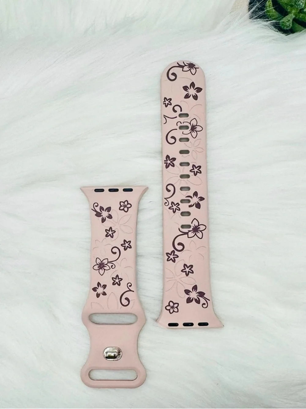 New Floral  Design Apple Watch Bands  42mm 44mm 45mm 49mm Pink Brown